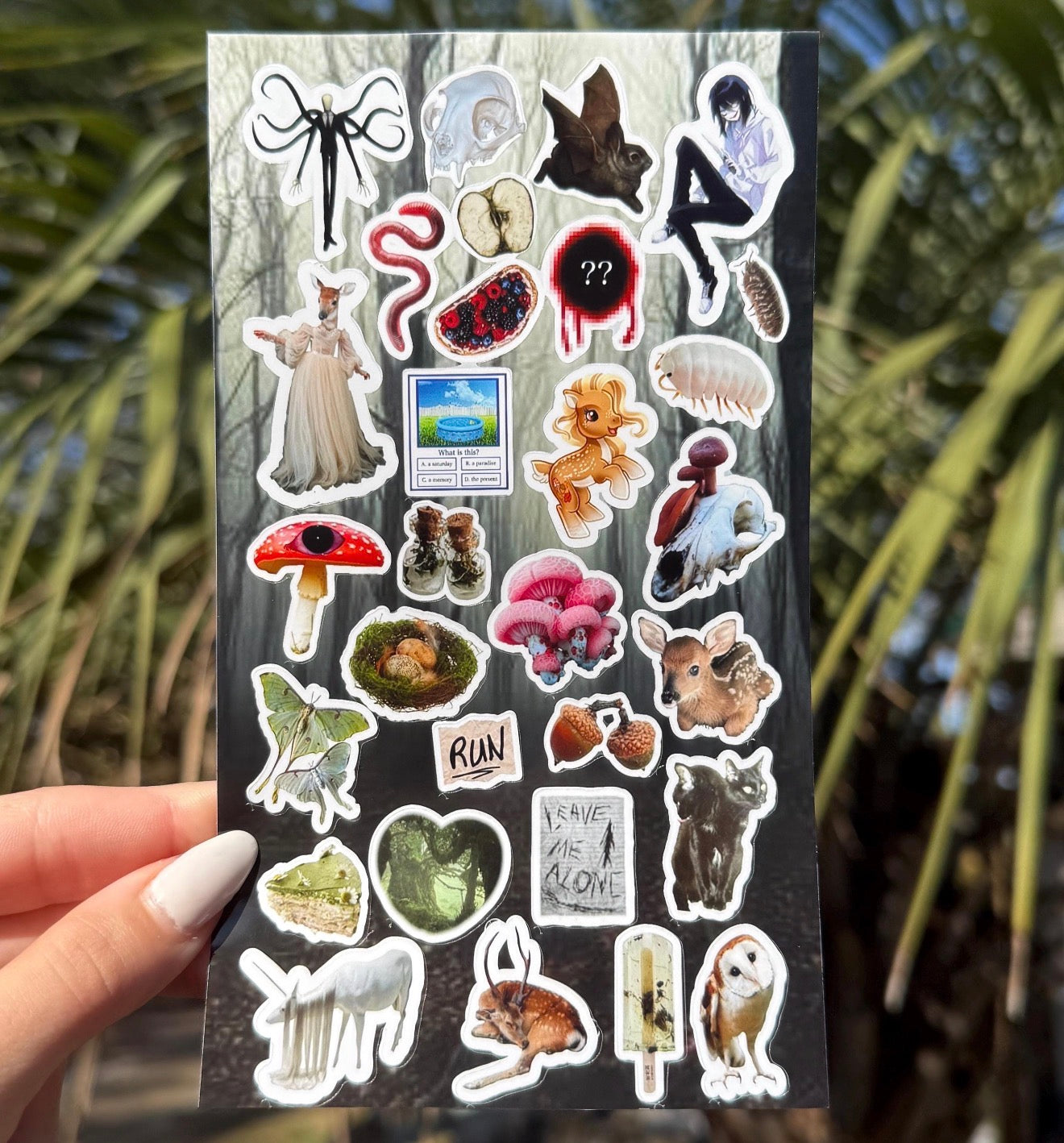 🕷️Creepycore Stickers, 6 Sheets Horror Gorecore Bundle