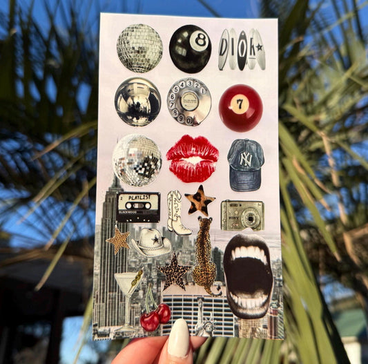 🪩Y2k Baddies🎱, Downtown NY Theme, 3 Sticker Sheets Bundle