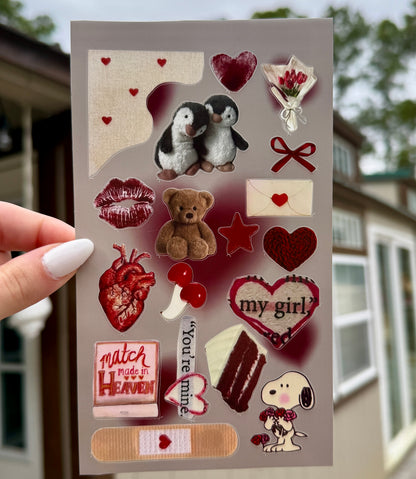 ❤️🍫Valentines Love Themed 4 Sticker Sheets Bundle