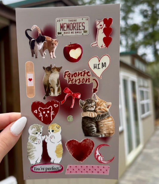 ❤️🍫Valentines Love Themed 4 Sticker Sheets Bundle