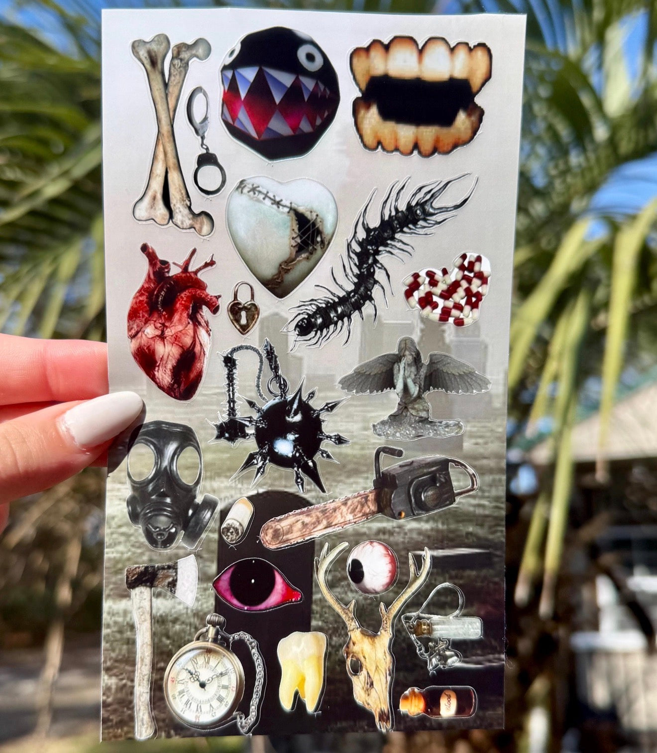 🕷️Creepycore Stickers, 6 Sheets Horror Gorecore Bundle