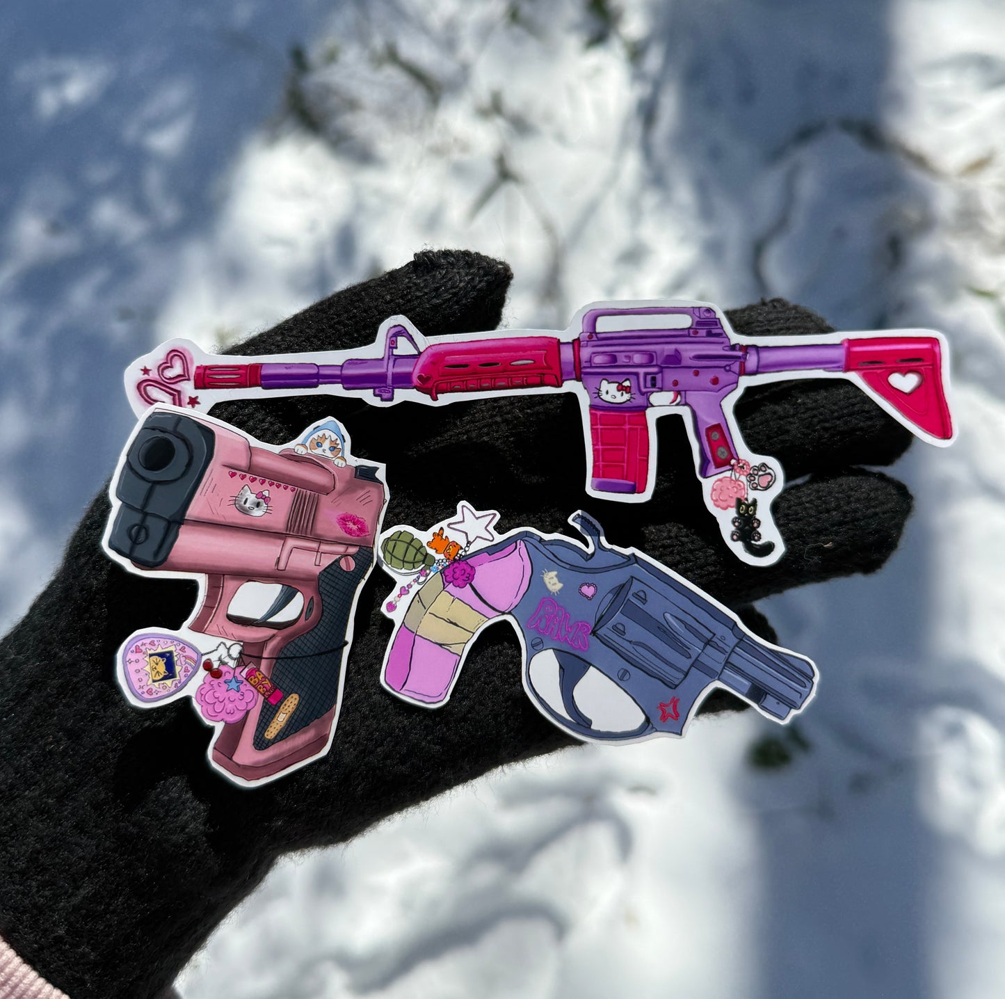 🔫Girly Guns Sticker Set