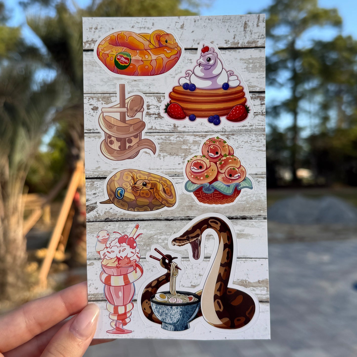 🐍Snake Foods Cute Reptile Sticker Sheet