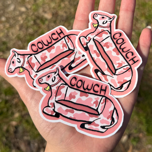 🐮Cowch Funny Cow Sticker