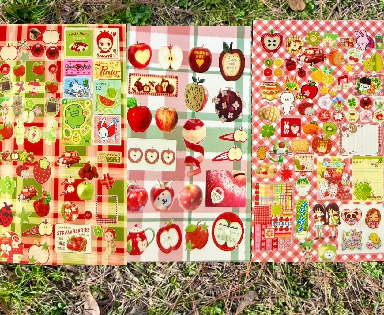 🍎 Apples Aesthetic 3 Sheet Sticker Bundle