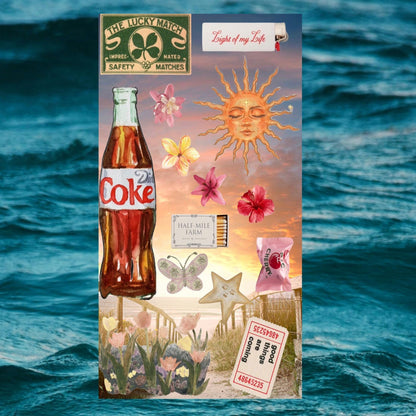 ☀️Beachy Seaside Summer Themed 3 Sheet Sticker Bundle