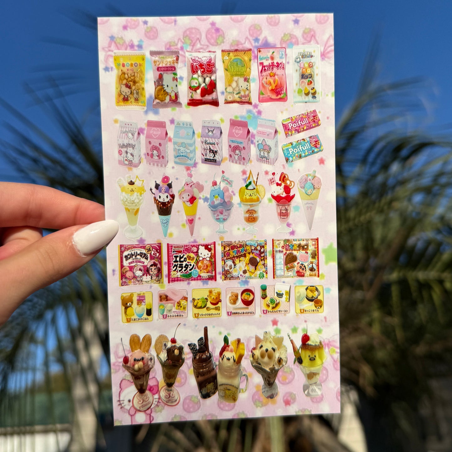 🍜🍮Cutecore Foods 5 Sticker Sheets Bundle