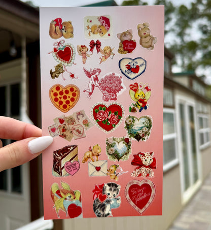 ❤️🍫Valentines Love Themed 4 Sticker Sheets Bundle
