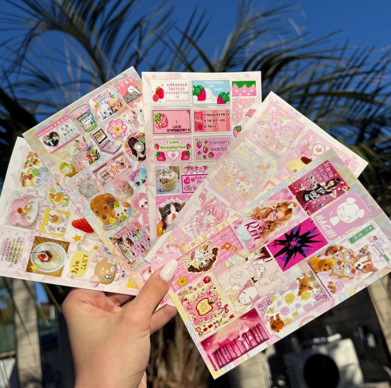 🌸Cutecore Anime Inspired Stickers, 5 Sheets Bundle